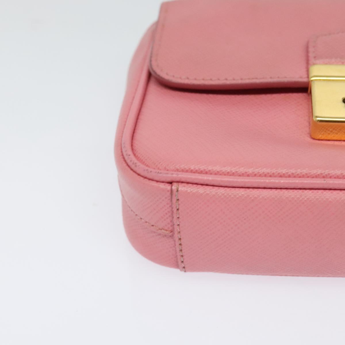 PRADA Hand Bag Safiano leather 2way Pink Auth 123909