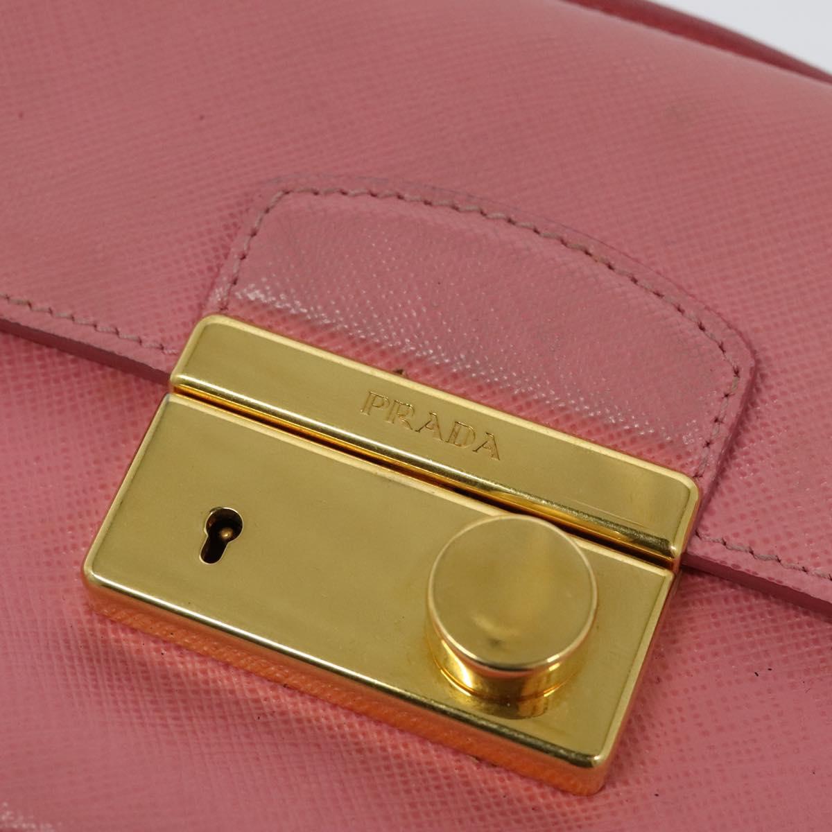 PRADA Hand Bag Safiano leather 2way Pink Auth 123909