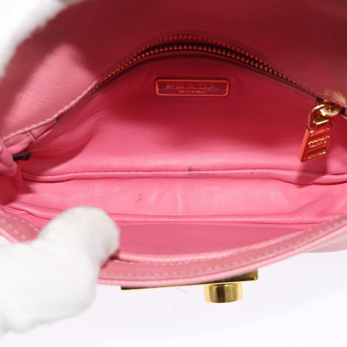 PRADA Hand Bag Safiano leather 2way Pink Auth 123909
