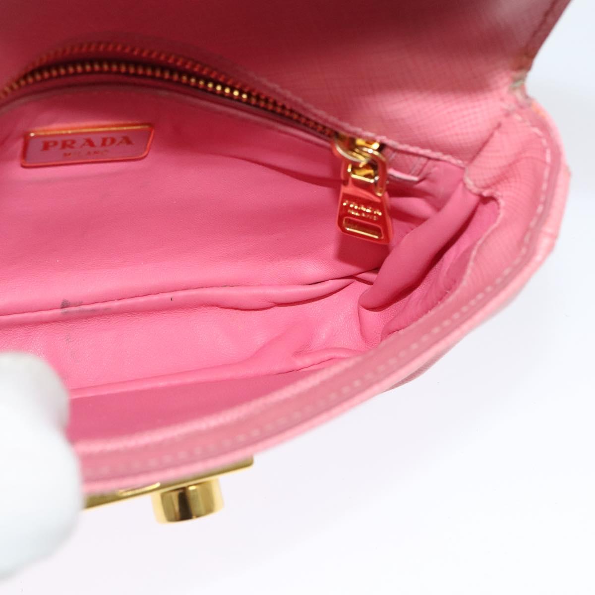 PRADA Hand Bag Safiano leather 2way Pink Auth 123909
