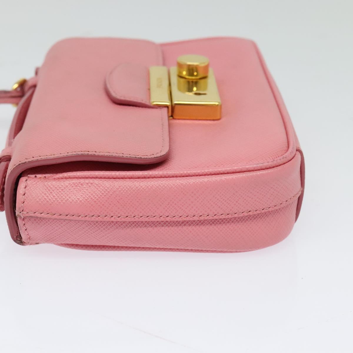 PRADA Hand Bag Safiano leather 2way Pink Auth 123909