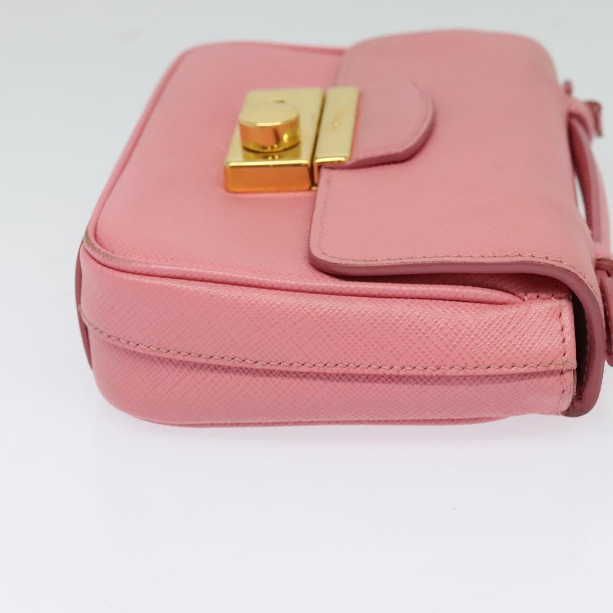 PRADA Hand Bag Safiano leather 2way Pink Auth 123909