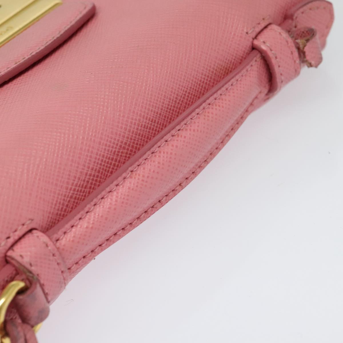 PRADA Hand Bag Safiano leather 2way Pink Auth 123909