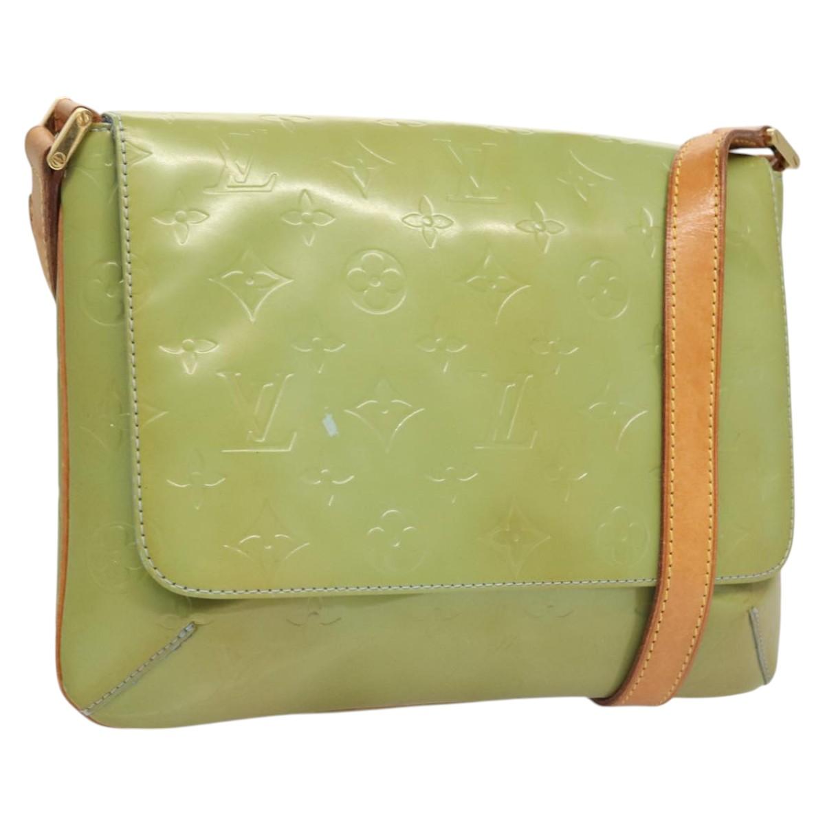 LOUIS VUITTON Monogram Vernis Thompson Street Bag Baby Blue M91009 Auth 123963