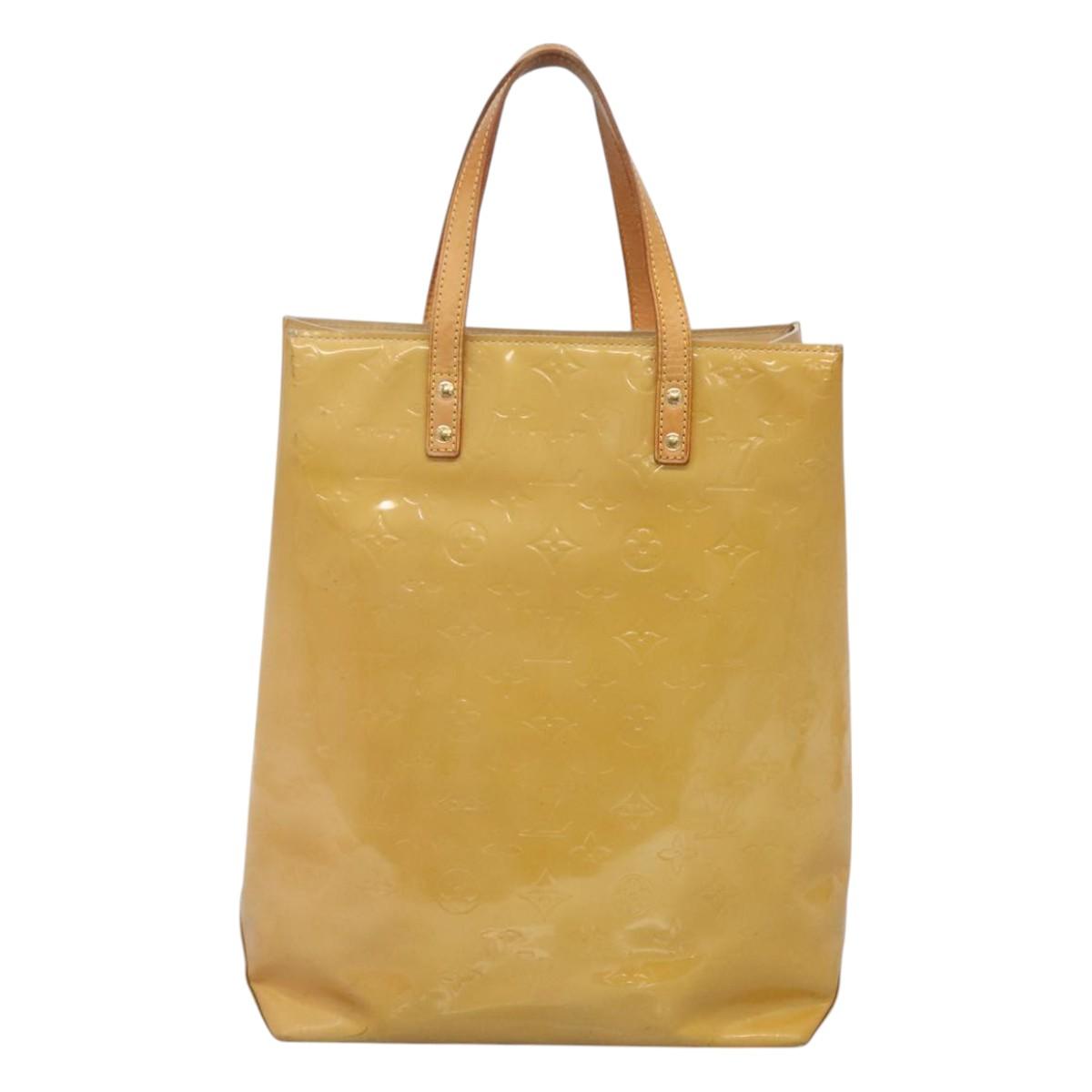 LOUIS VUITTON Monogram Vernis Reade MM Hand Bag Beige M91141 LV Auth 123966