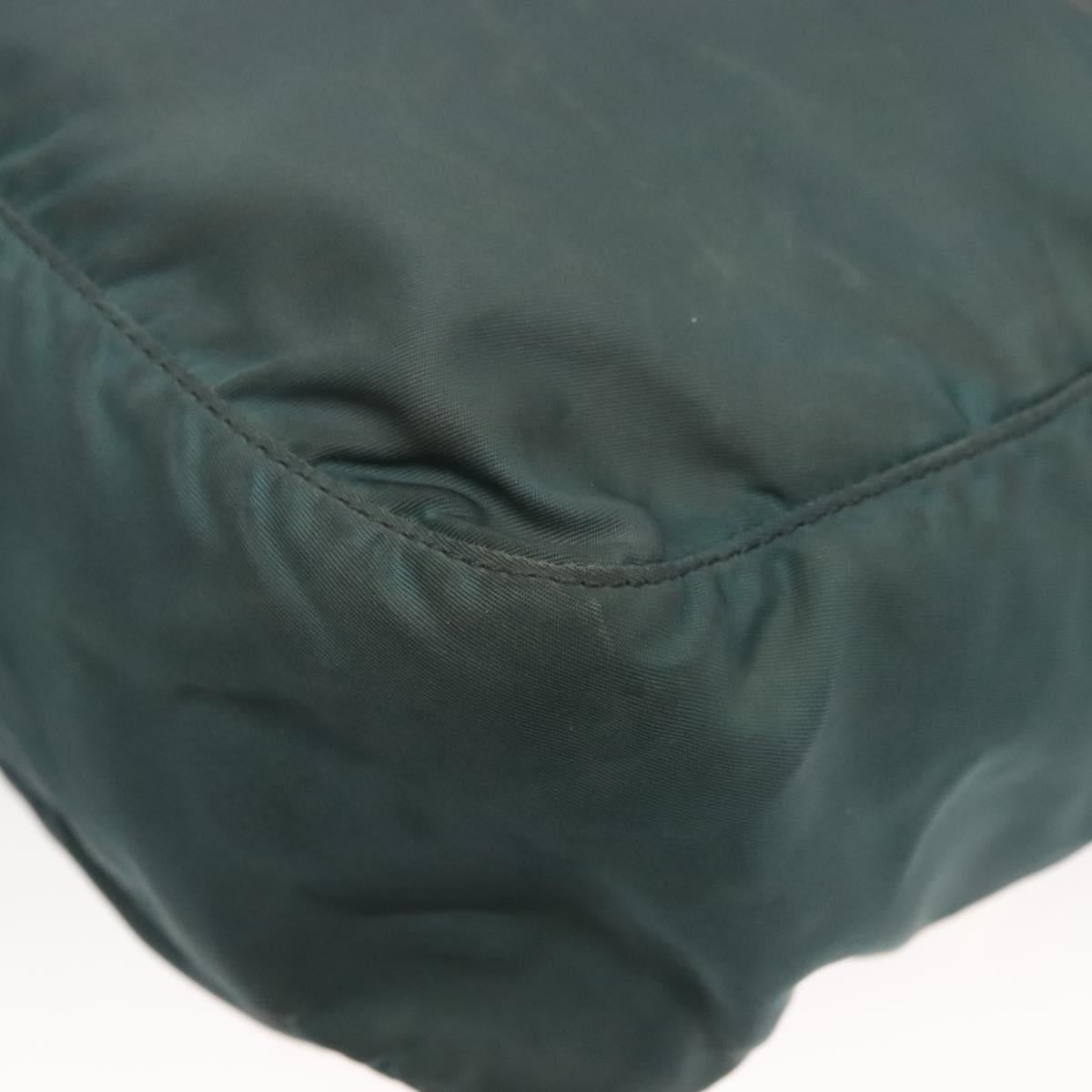 PRADA Shoulder Bag Nylon Green Gold Auth 123982