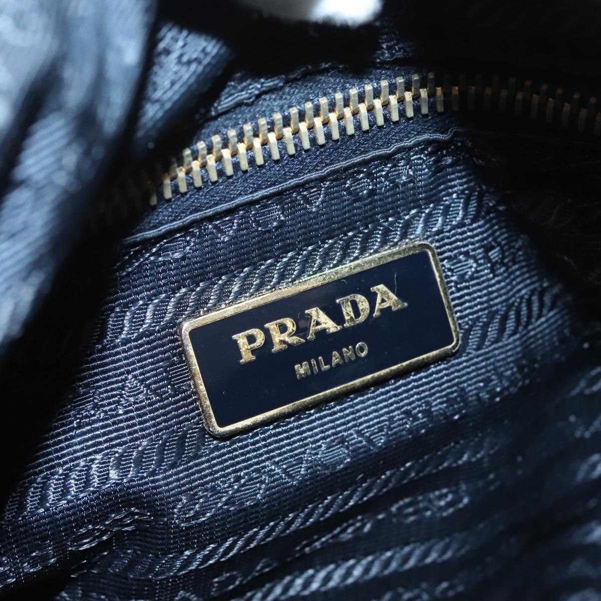 PRADA Shoulder Bag Nylon Green Gold Auth 123982