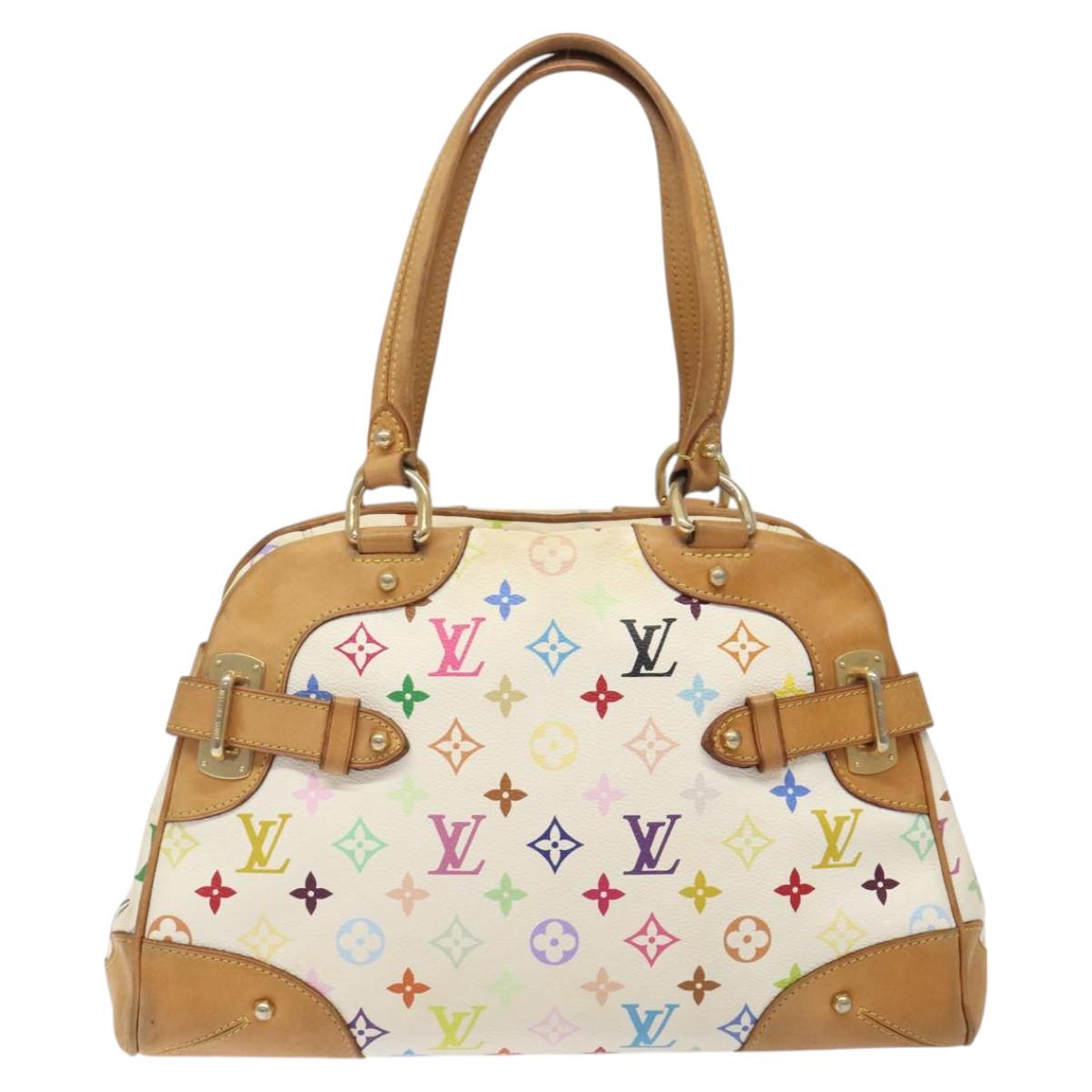 LOUIS VUITTON Monogram Multicolor Claudia Hand Bag White M40193 LV Auth 123990