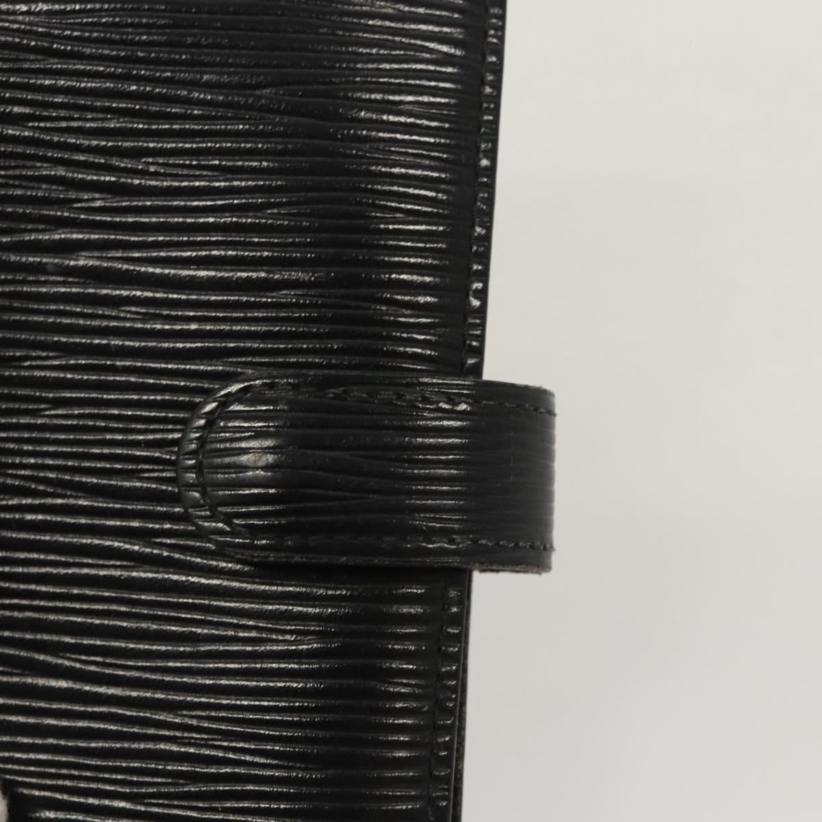 LOUIS VUITTON Epi Agenda PM Day Planner Cover Black R20052 LV Auth 124013