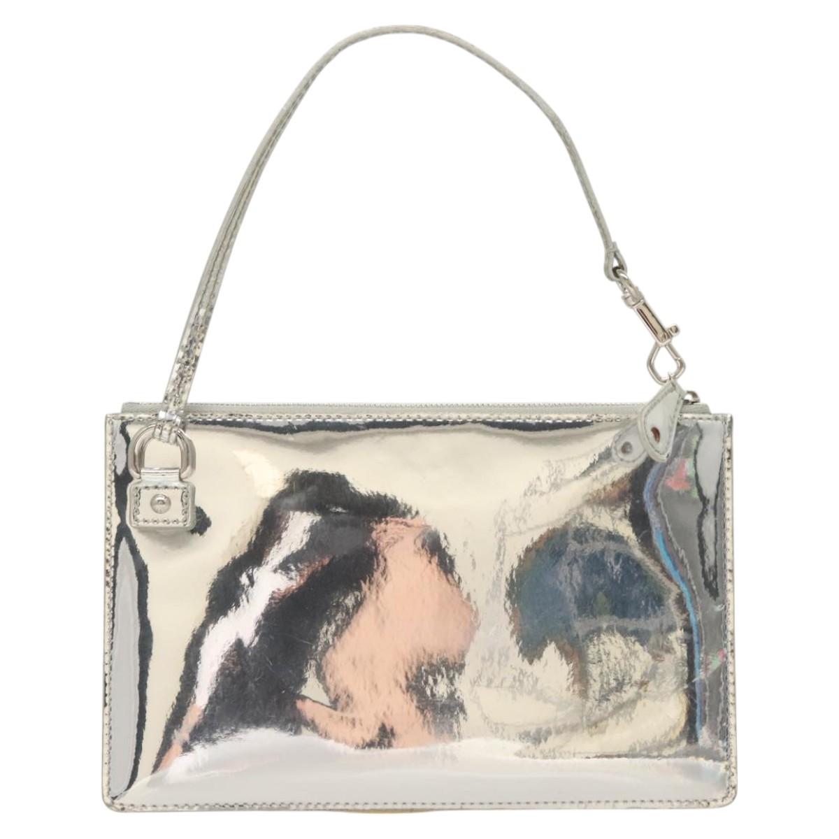 LOUIS VUITTON Monogram Miroir Pochette Platt Pouch Silver M95277 LV Auth 124039