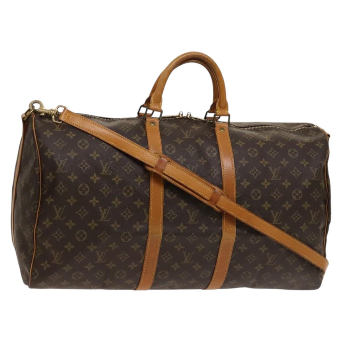 LOUIS VUITTON Monogram Keepall Bandouliere 55 Boston Bag M41414 LV Auth 124044