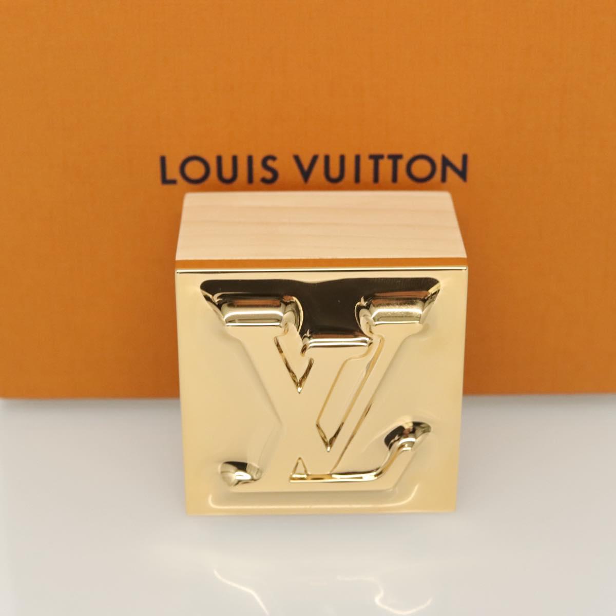 LOUIS VUITTON Monogram Metalgram Box metal Gold GI1139 LV Auth 124053M