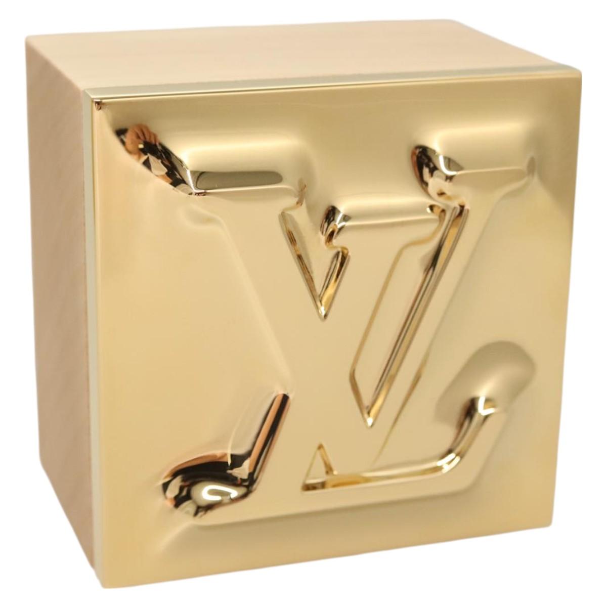 LOUIS VUITTON Monogram Metalgram Box metal Gold GI1139 LV Auth 124053SM