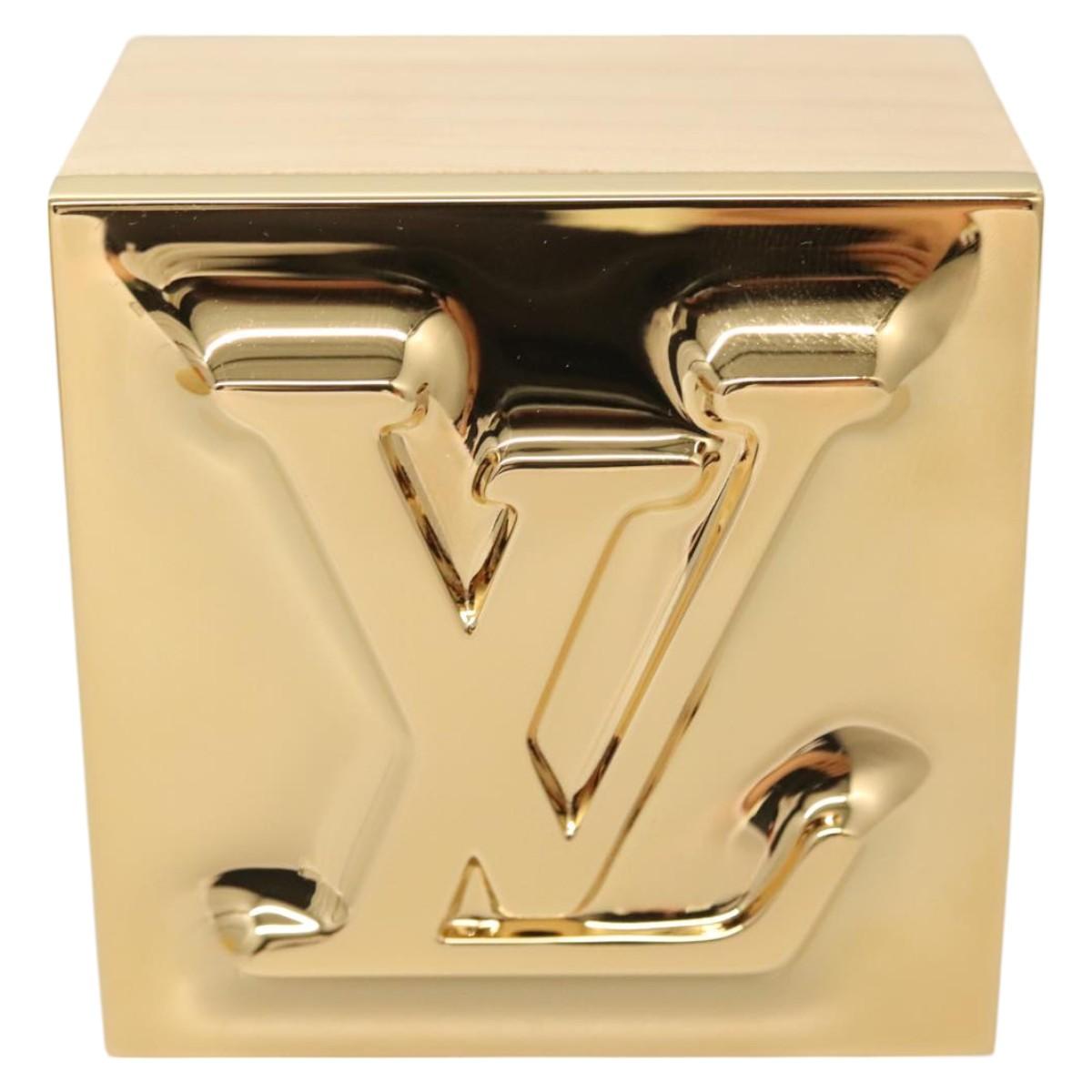 LOUIS VUITTON Monogram Metalgram Box metal Gold GI1139 LV Auth 124053M