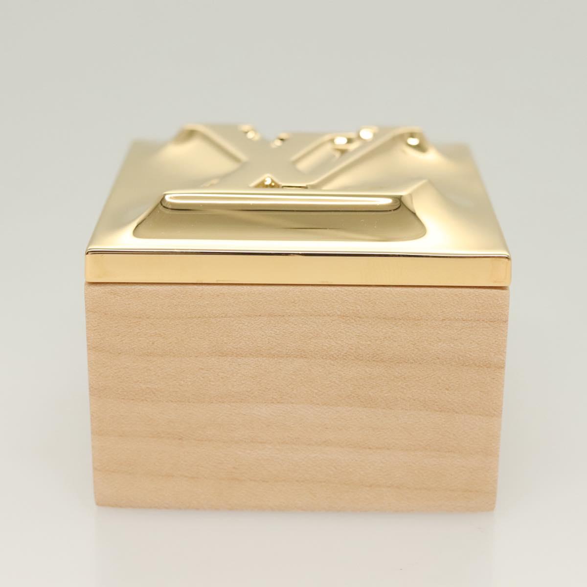 LOUIS VUITTON Monogram Metalgram Box metal Gold GI1139 LV Auth 124053M