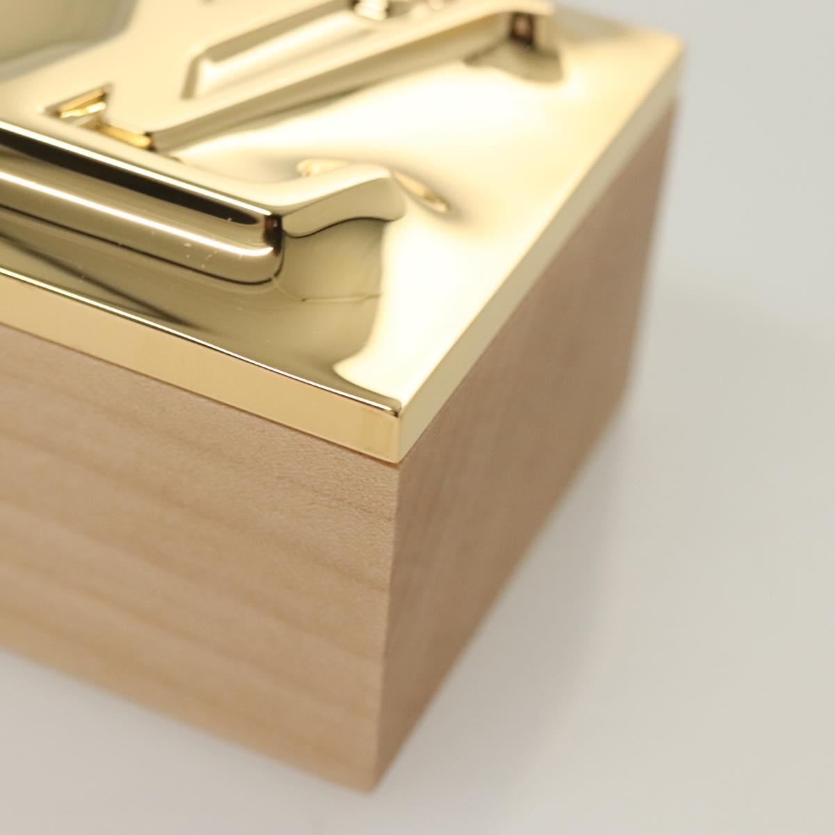 LOUIS VUITTON Monogram Metalgram Box metal Gold GI1139 LV Auth 124053M