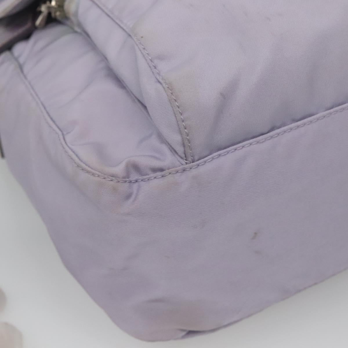 PRADA Shoulder Bag Nylon Purple Silver Auth 124063
