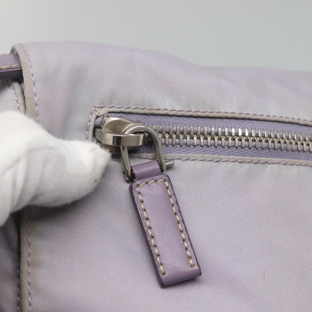 PRADA Shoulder Bag Nylon Purple Silver Auth 124063