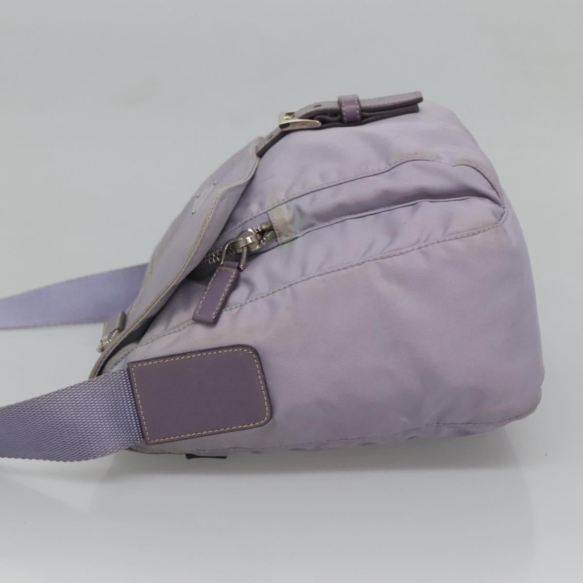 PRADA Shoulder Bag Nylon Purple Silver Auth 124063
