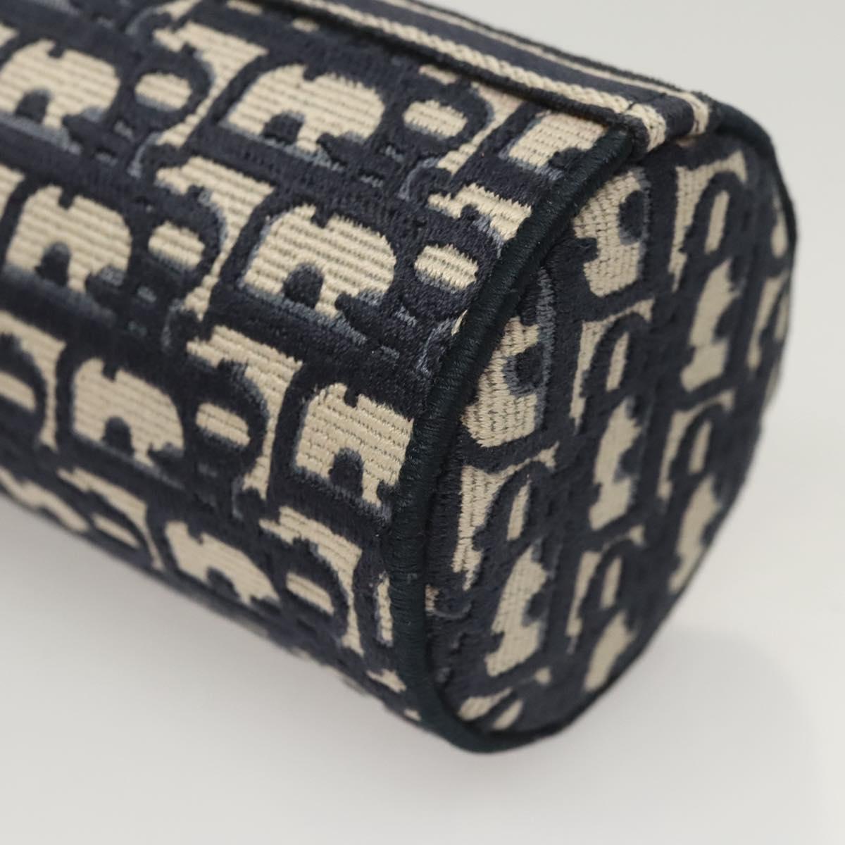 Christian Dior Oblique Fragrance Case Accessory Case Canvas Navy Auth 124067