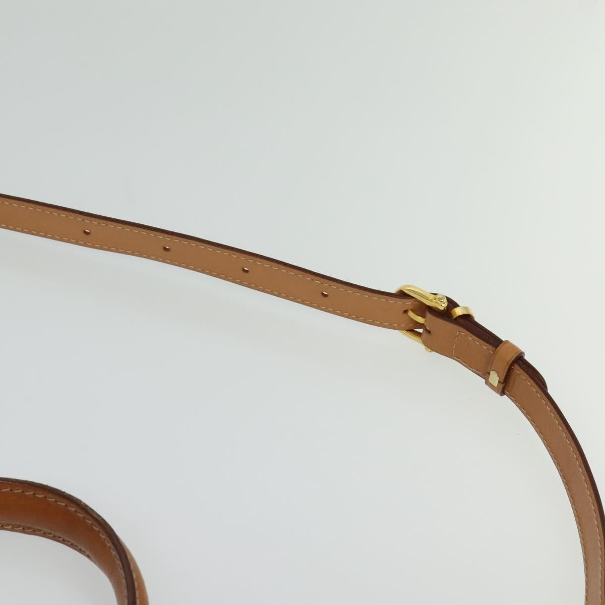 CELINE Macadam Canvas Hand Bag PVC Leather 2way Brown Gold Auth 124072