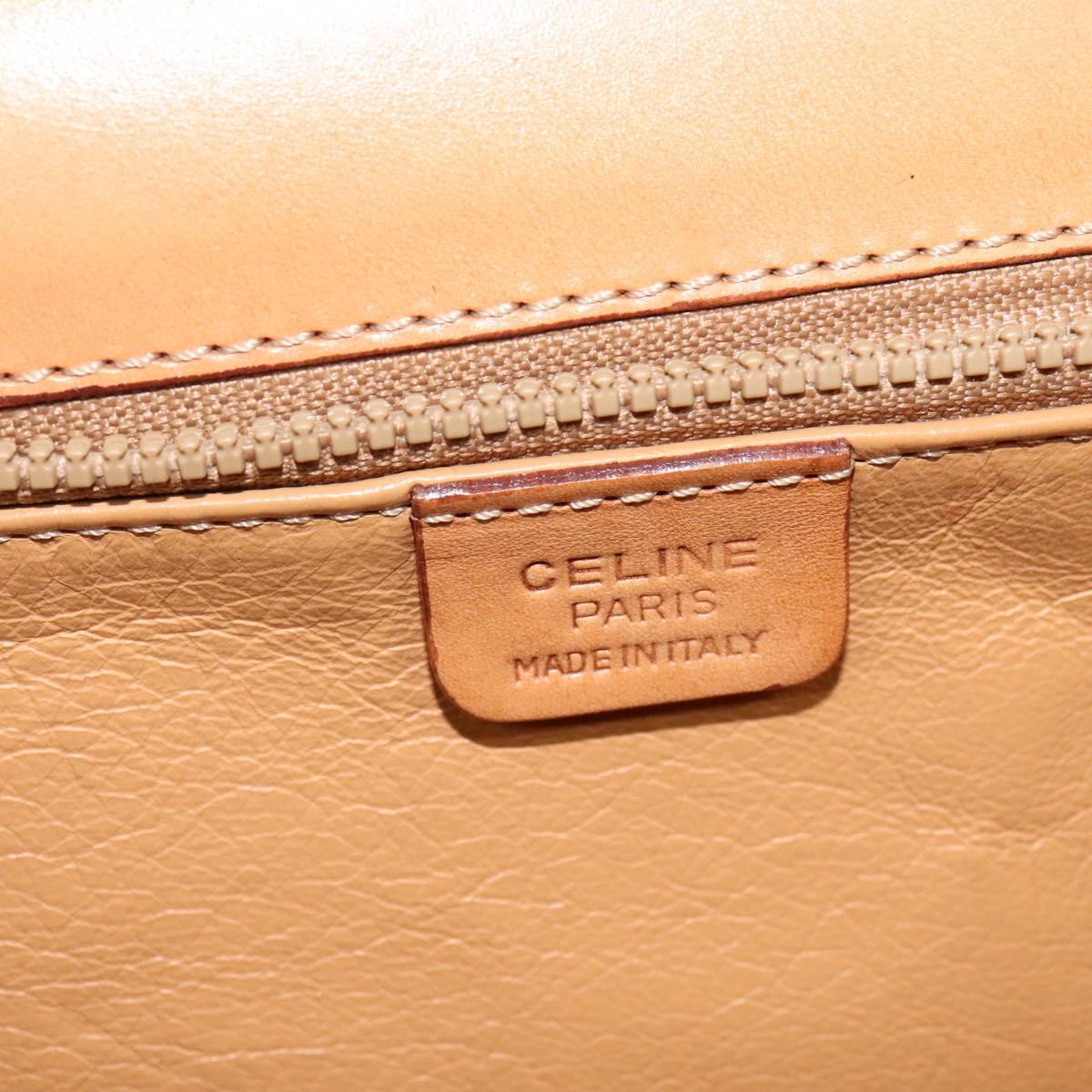 CELINE Macadam Canvas Hand Bag PVC Leather 2way Brown Gold Auth 124072