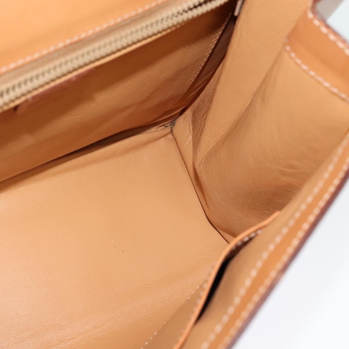 CELINE Macadam Canvas Hand Bag PVC Leather 2way Brown Gold Auth 124072