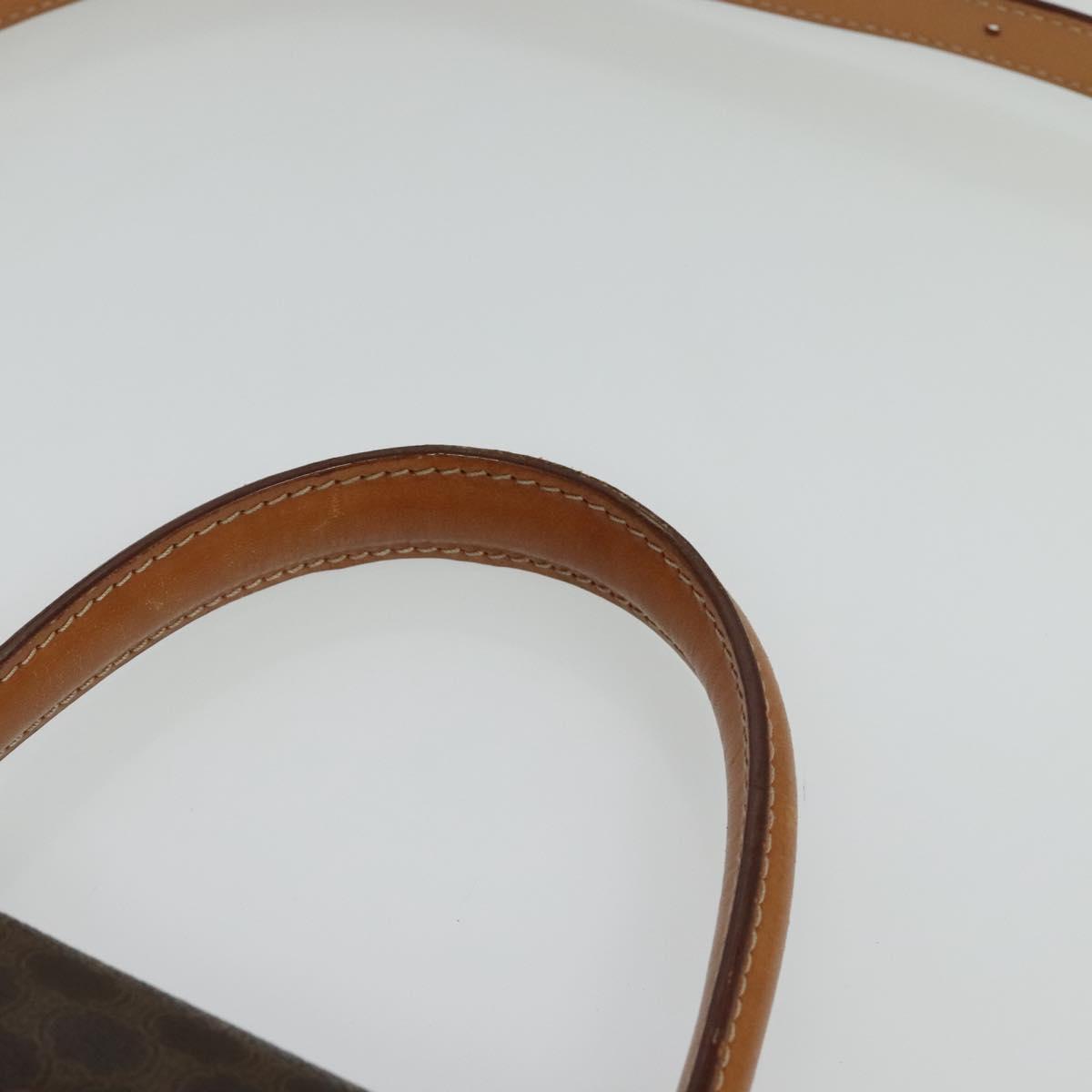 CELINE Macadam Canvas Hand Bag PVC Leather 2way Brown Gold Auth 124072