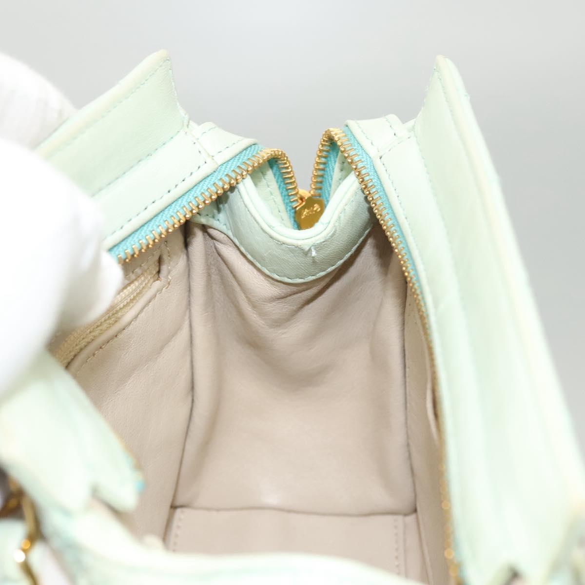 CHANEL Matelasse Chain Shoulder Bag Lamb Skin Peppermint Gold CC Auth 124074