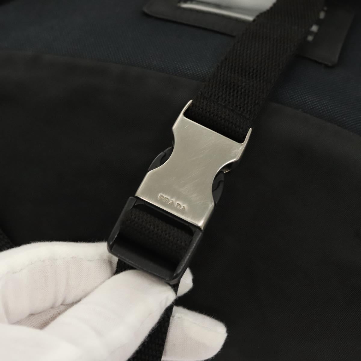 PRADA Backpack Nylon Black Silver Auth 124087