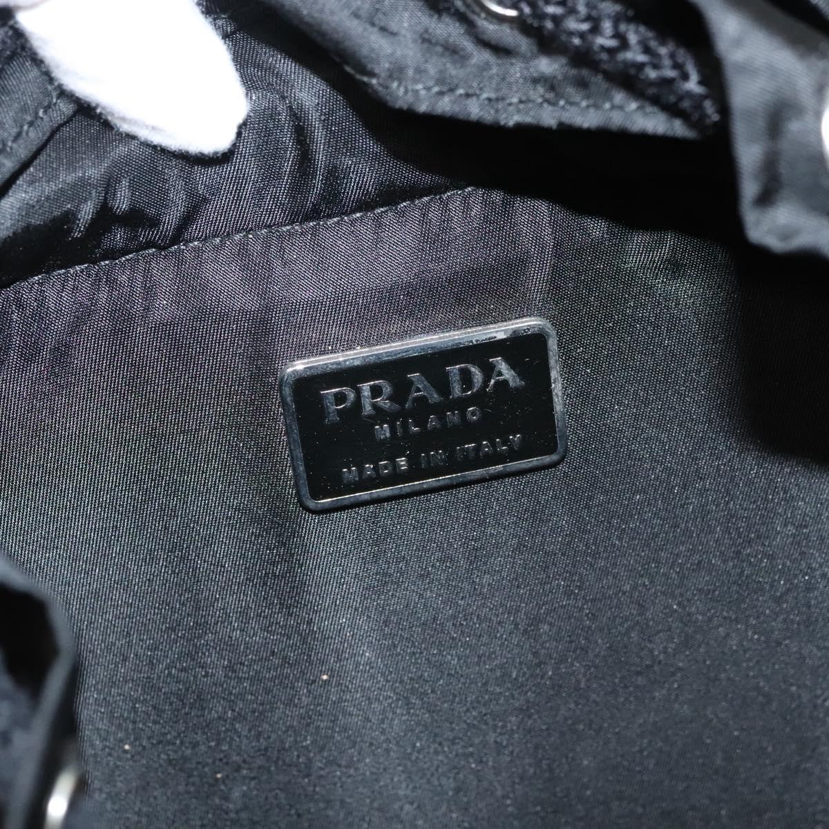 PRADA Backpack Nylon Black Silver Auth 124087