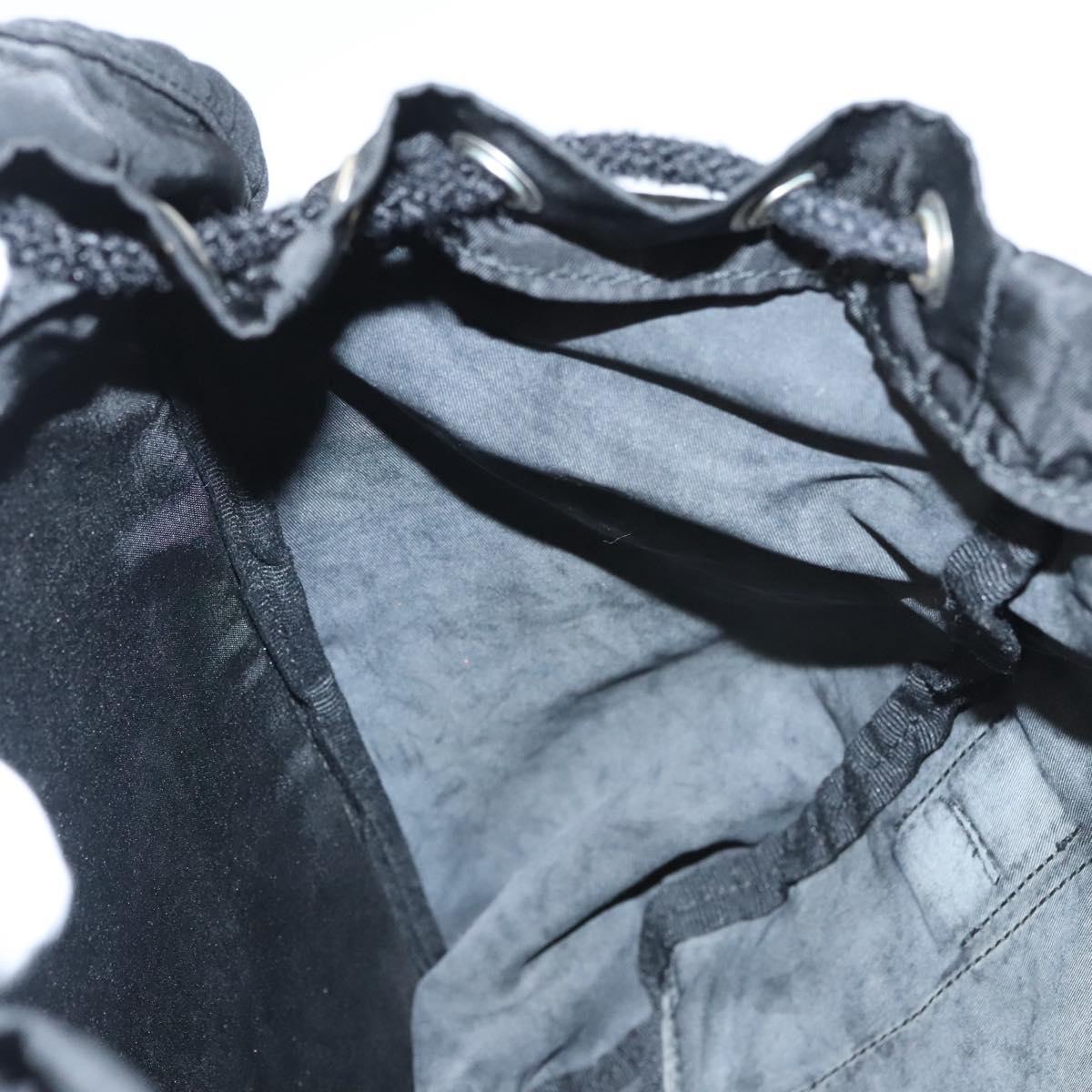 PRADA Backpack Nylon Black Silver Auth 124087