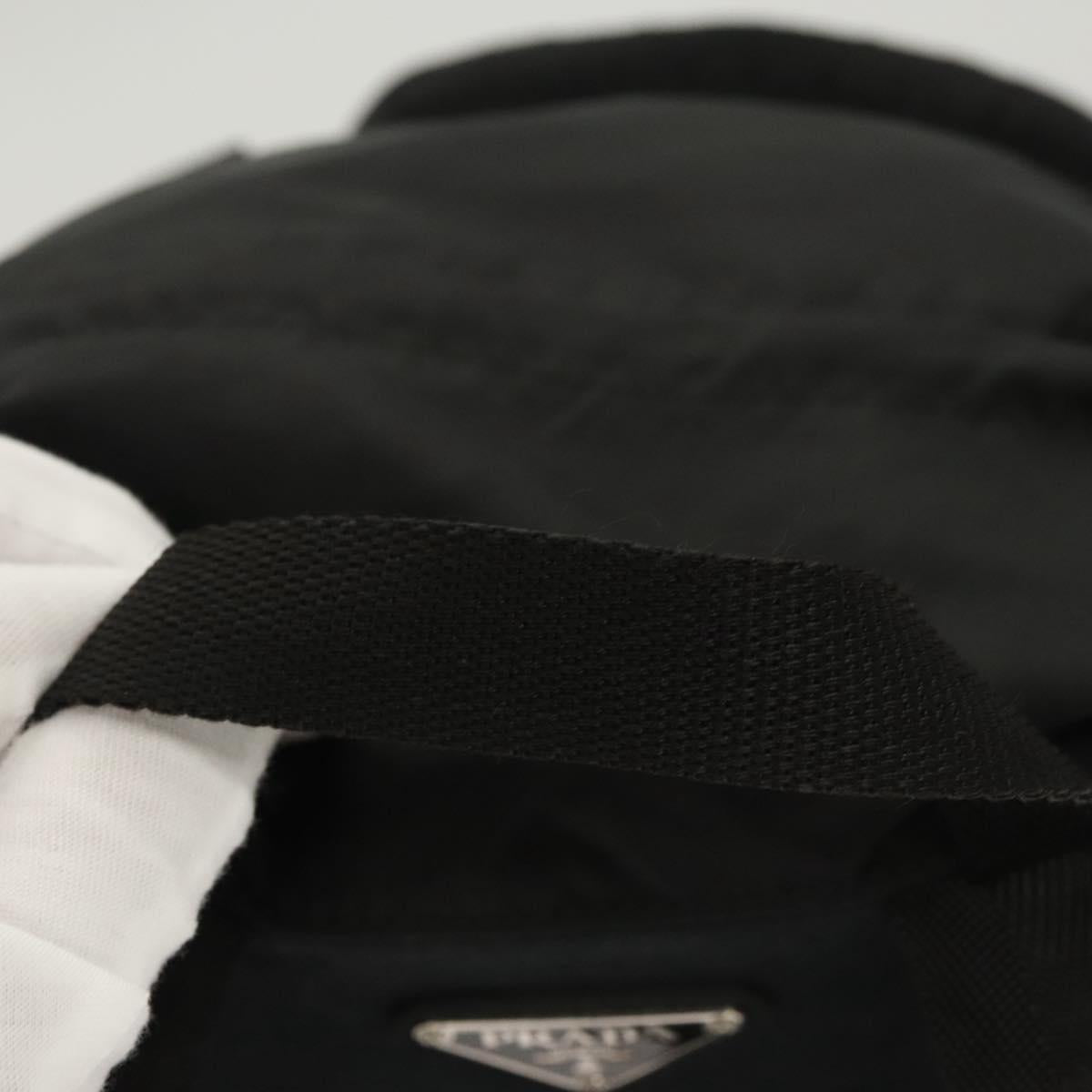 PRADA Backpack Nylon Black Silver Auth 124087