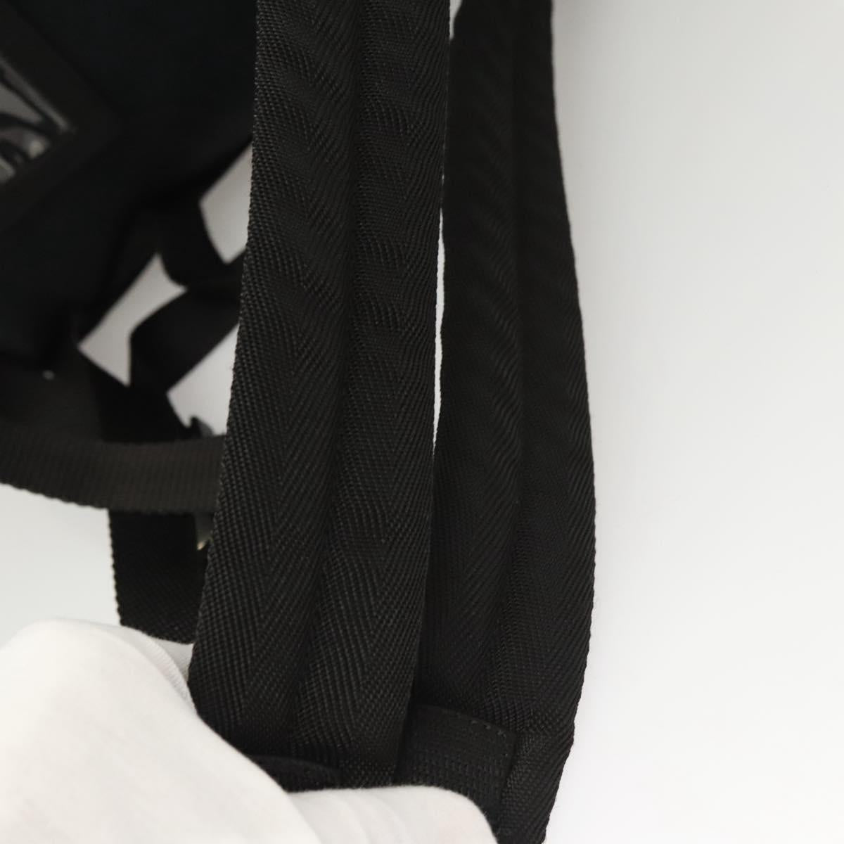 PRADA Backpack Nylon Black Silver Auth 124087