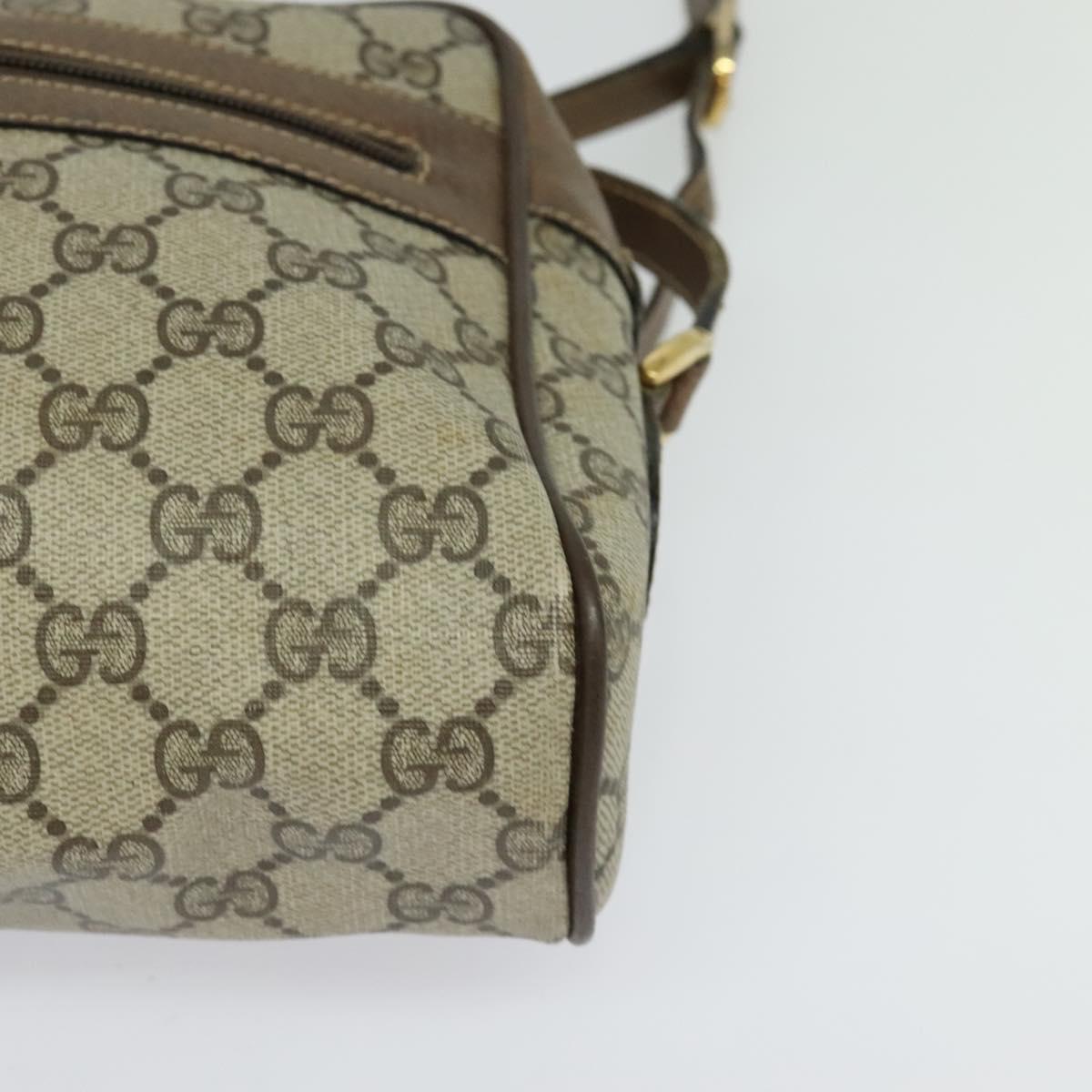 GUCCI GG Supreme Web Sherry Line Shoulder Bag PVC Beige 24 02 005 Auth 124097
