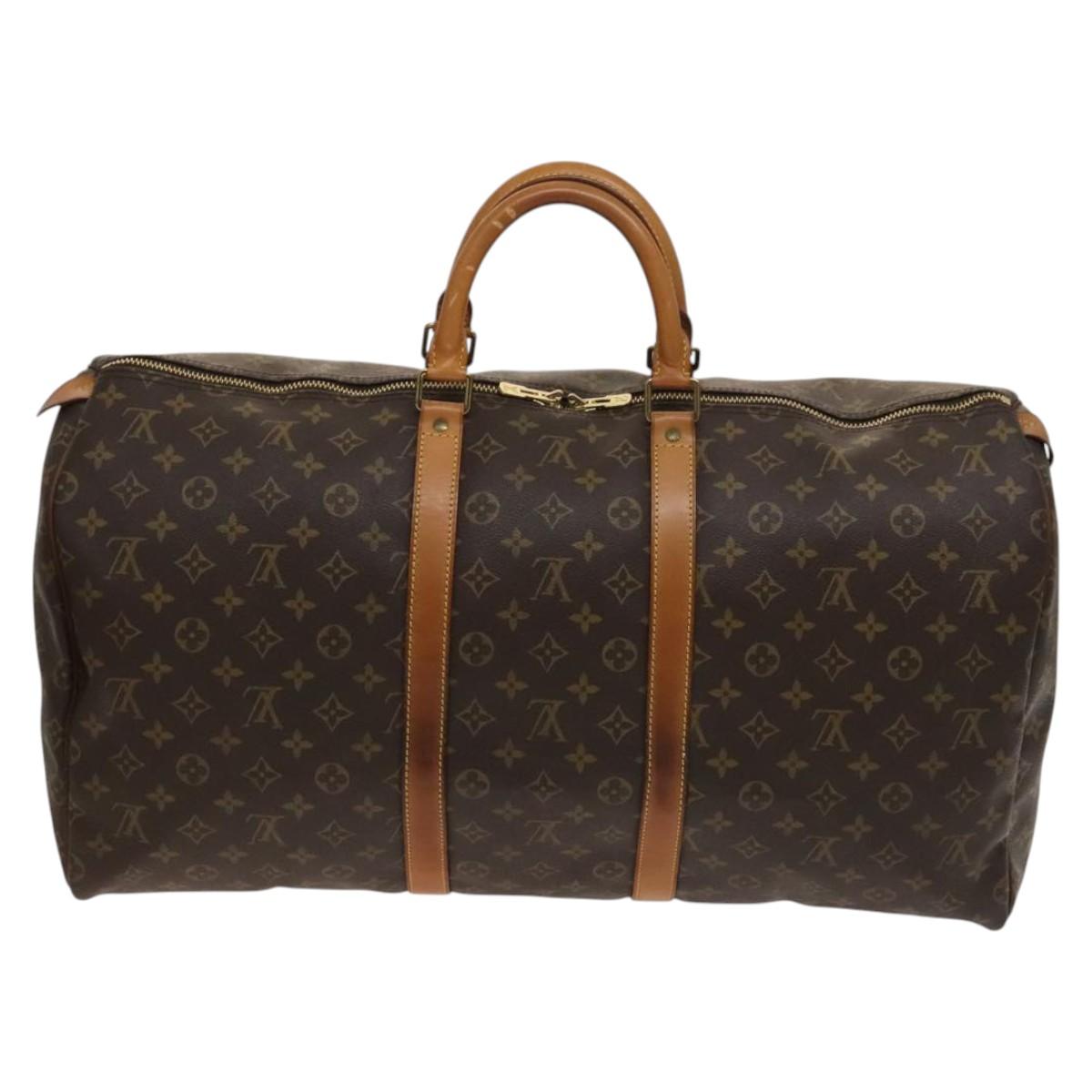 LOUIS VUITTON Monogram Keepall 55 Boston Bag M41424 LV Auth 124121