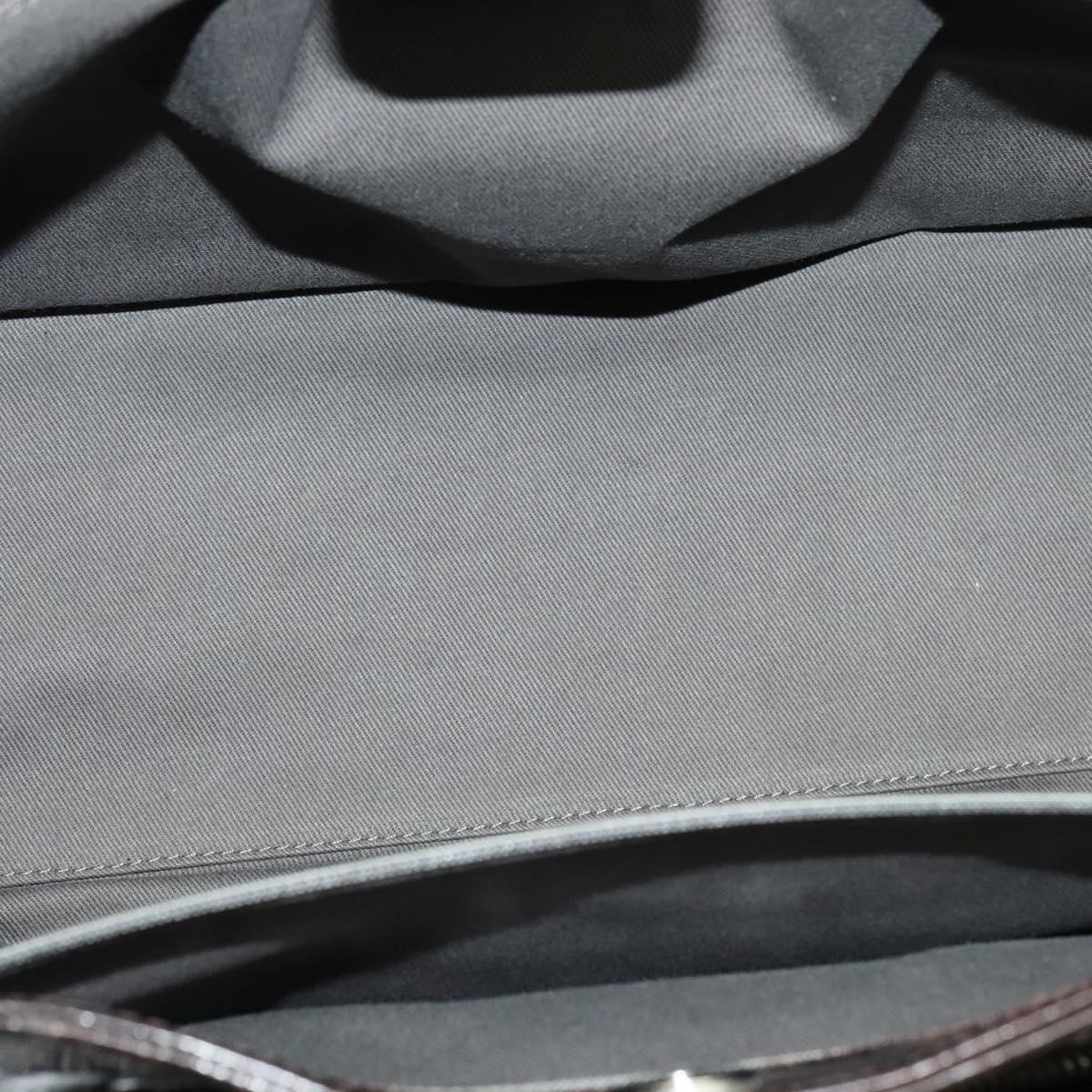 CHANEL Matelasse COCO Mark Hand Bag Patent leather Dark Brown CC Auth 124127