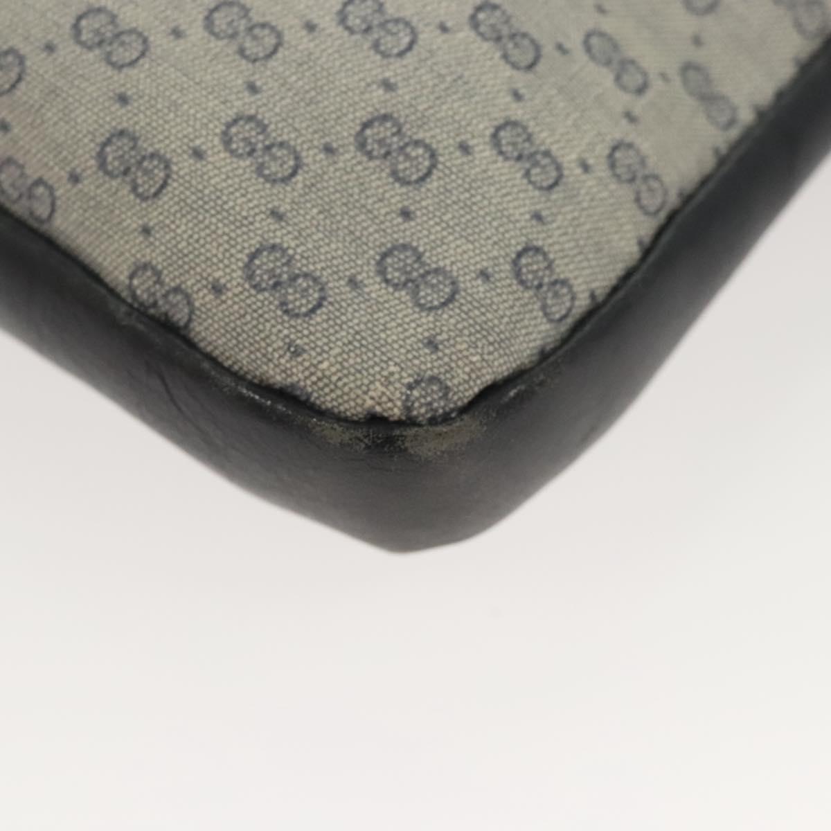 GUCCI Micro GG Supreme Shoulder Bag PVC Navy Gold 004 92 0230 Auth 124193