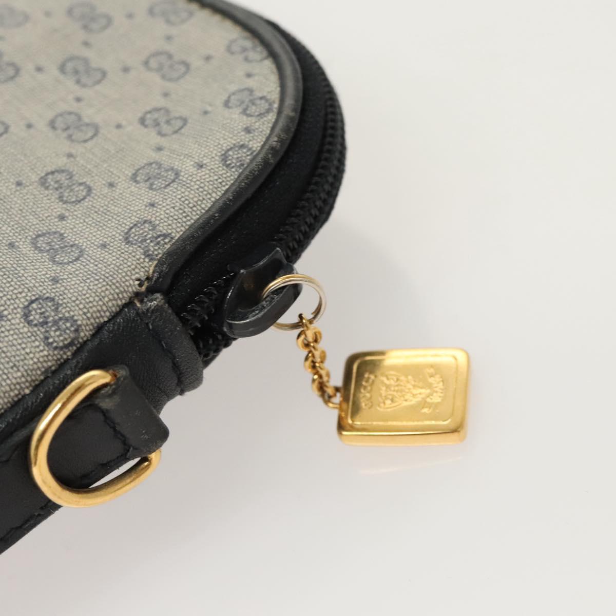 GUCCI Micro GG Supreme Shoulder Bag PVC Navy Gold 004 92 0230 Auth 124193