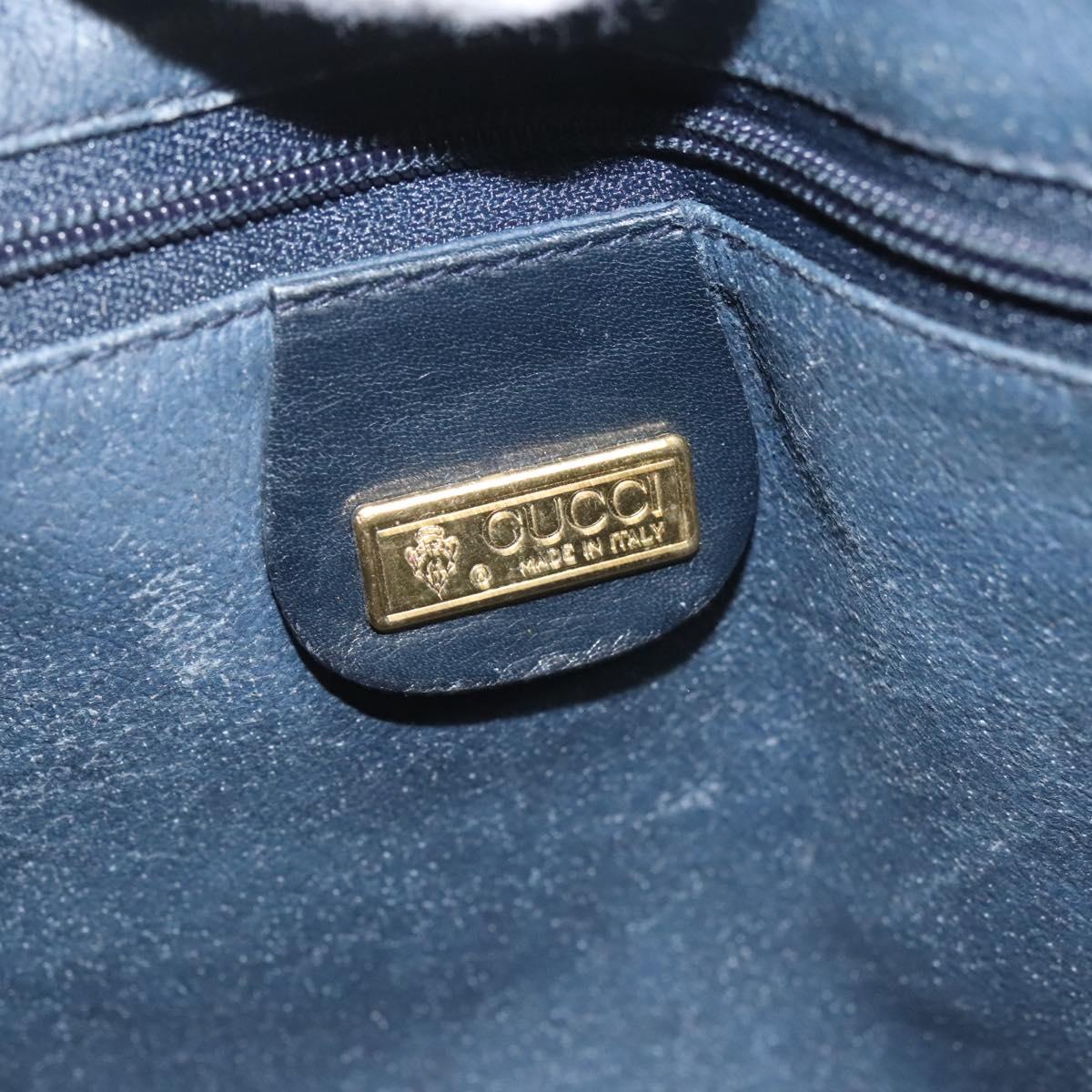 GUCCI Micro GG Supreme Shoulder Bag PVC Navy Gold 004 92 0230 Auth 124193