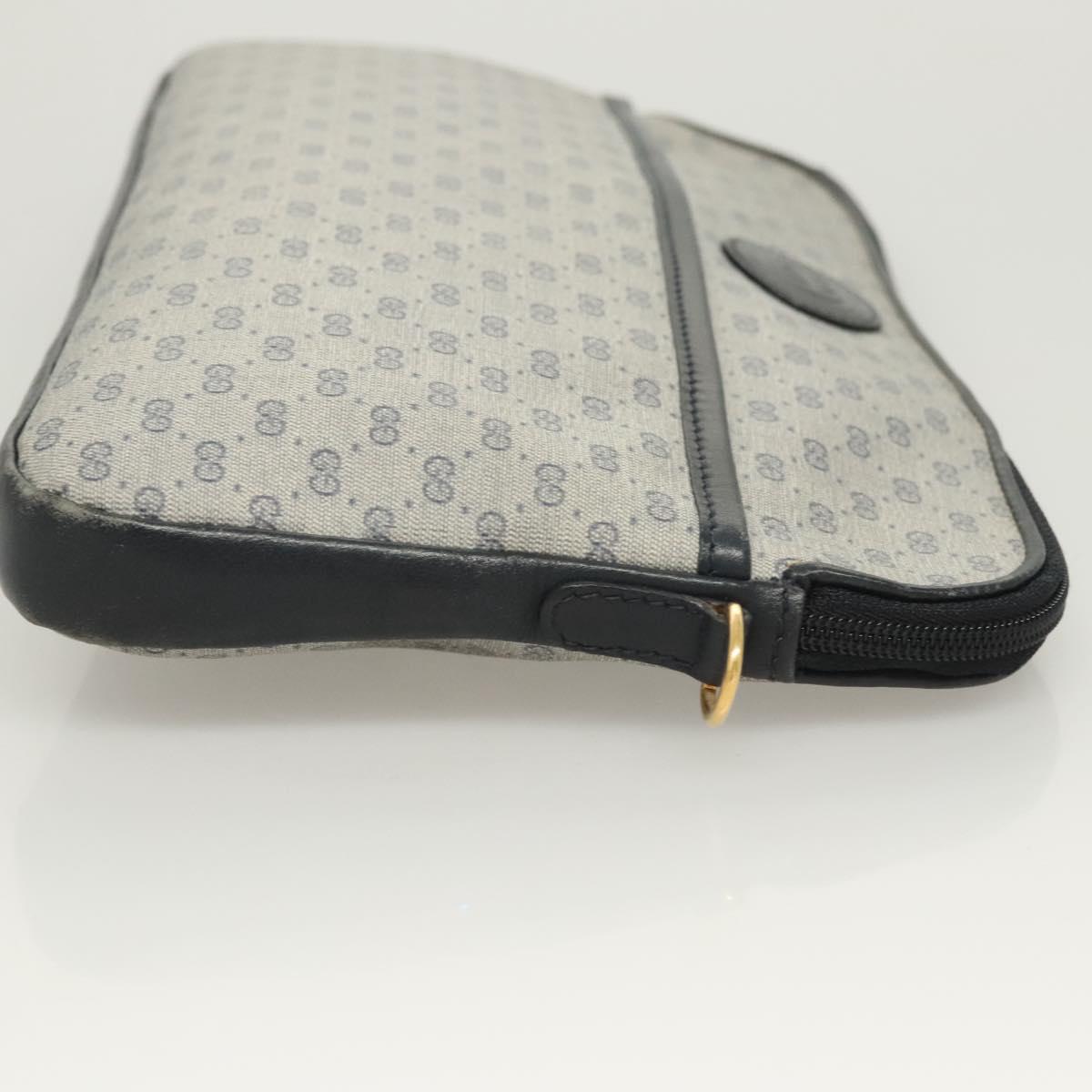 GUCCI Micro GG Supreme Shoulder Bag PVC Navy Gold 004 92 0230 Auth 124193