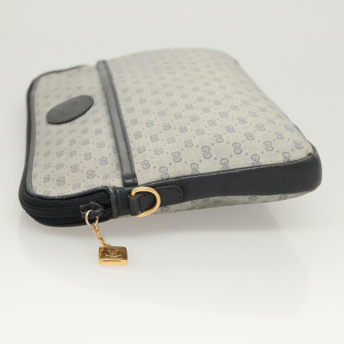 GUCCI Micro GG Supreme Shoulder Bag PVC Navy Gold 004 92 0230 Auth 124193