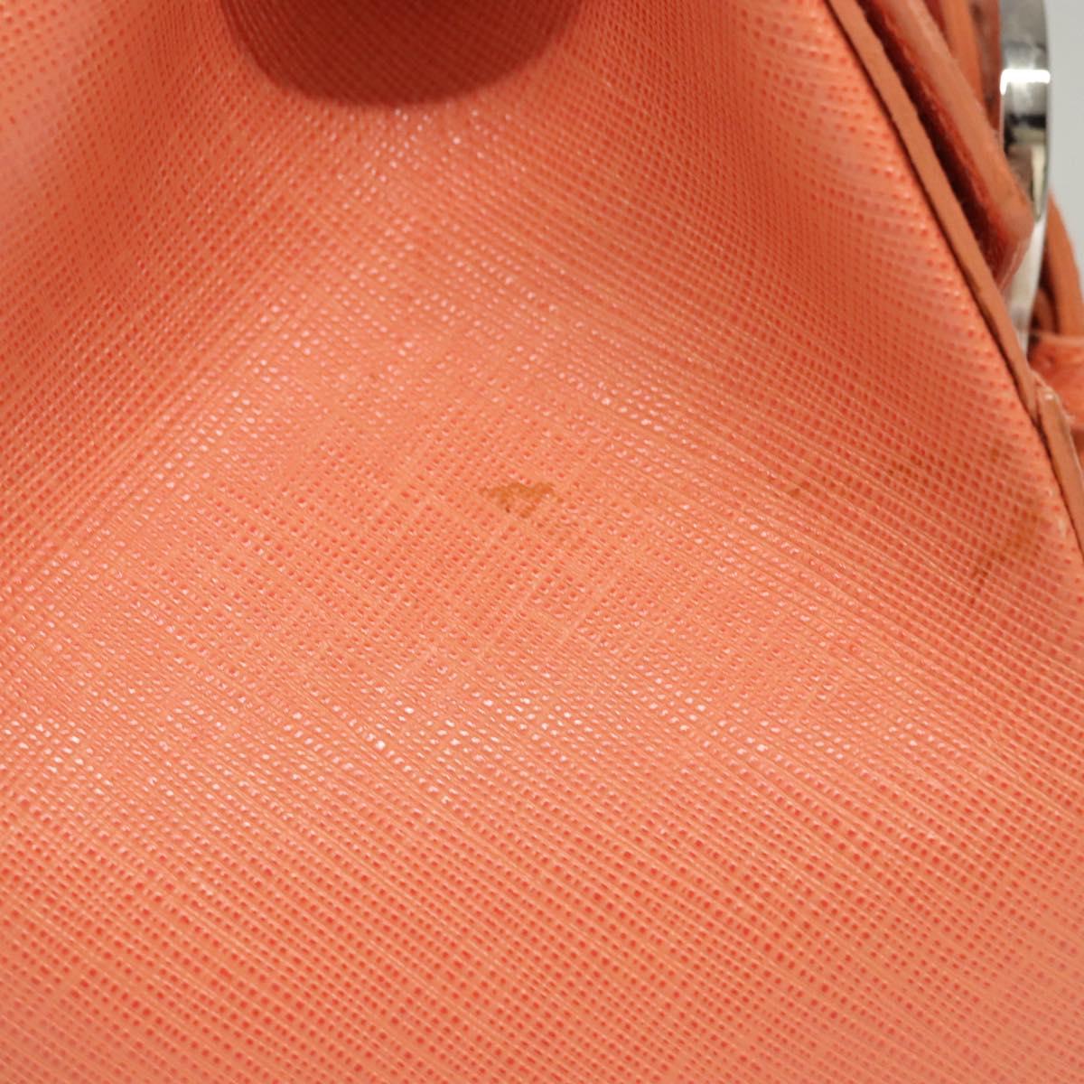 Salvatore Ferragamo Gancini Hand Bag Leather Silver Salmon Pink Auth 124200