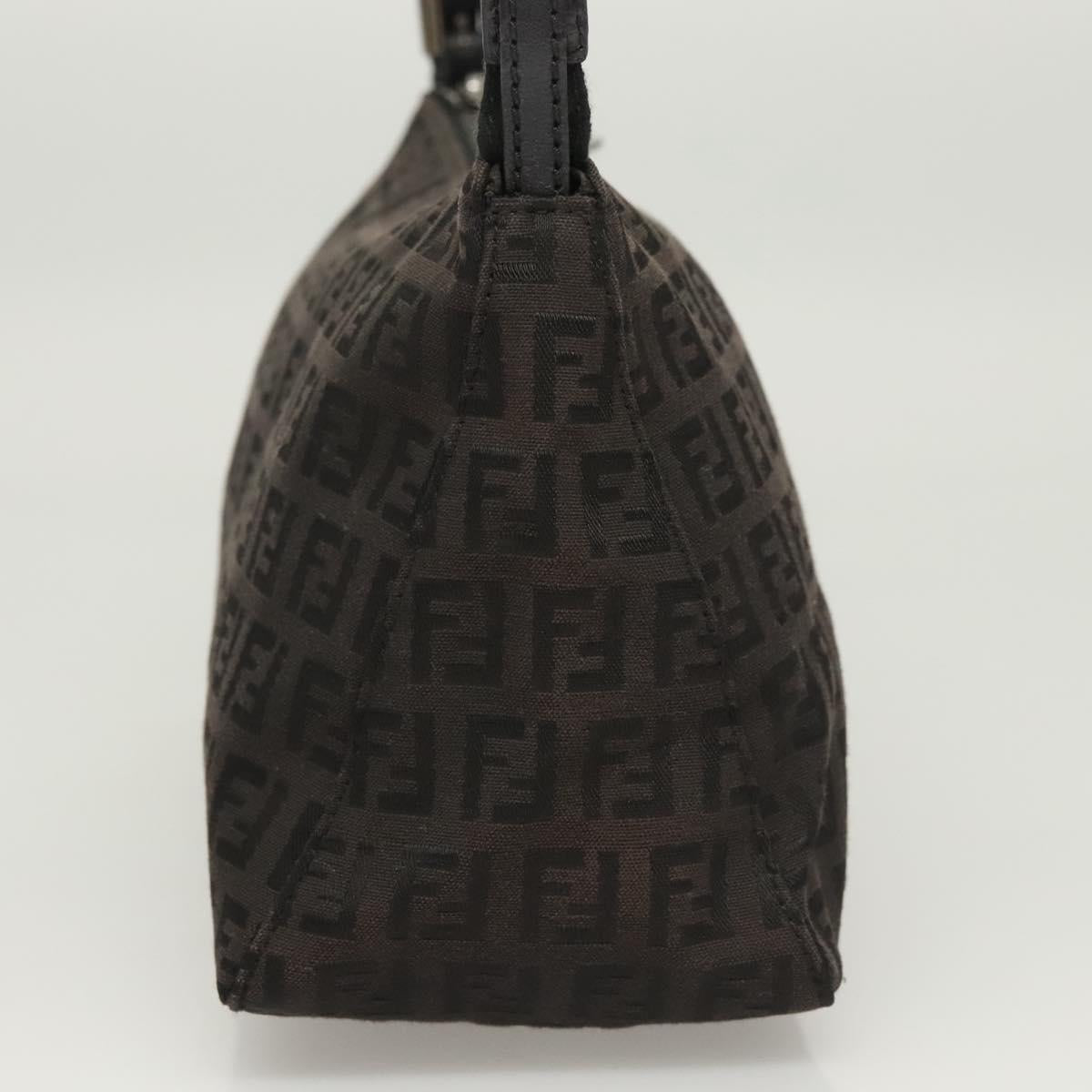 FENDI Zucchino Canvas Hand Bag Black Auth 124223