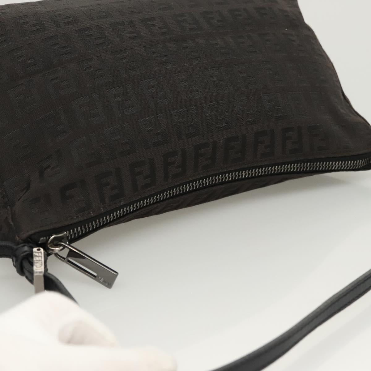 FENDI Zucchino Canvas Hand Bag Black Auth 124223