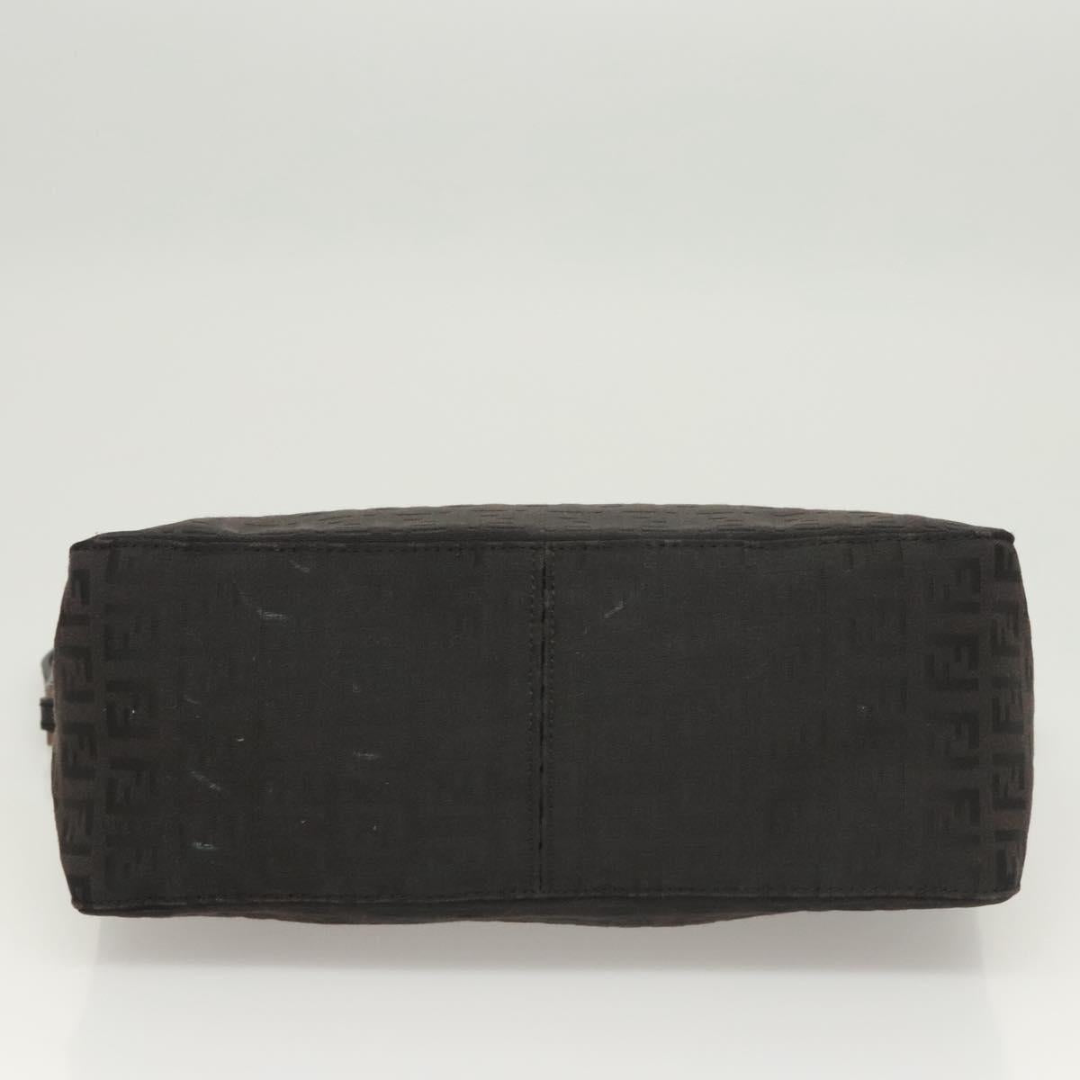 FENDI Zucchino Canvas Hand Bag Black Auth 124223