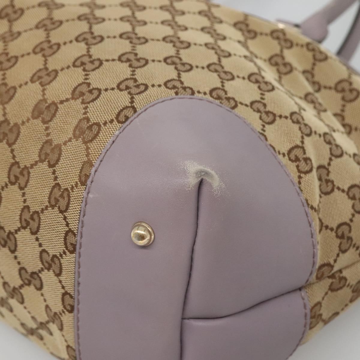 GUCCI GG Canvas Tote Bag Beige gold 269956 Auth 124245