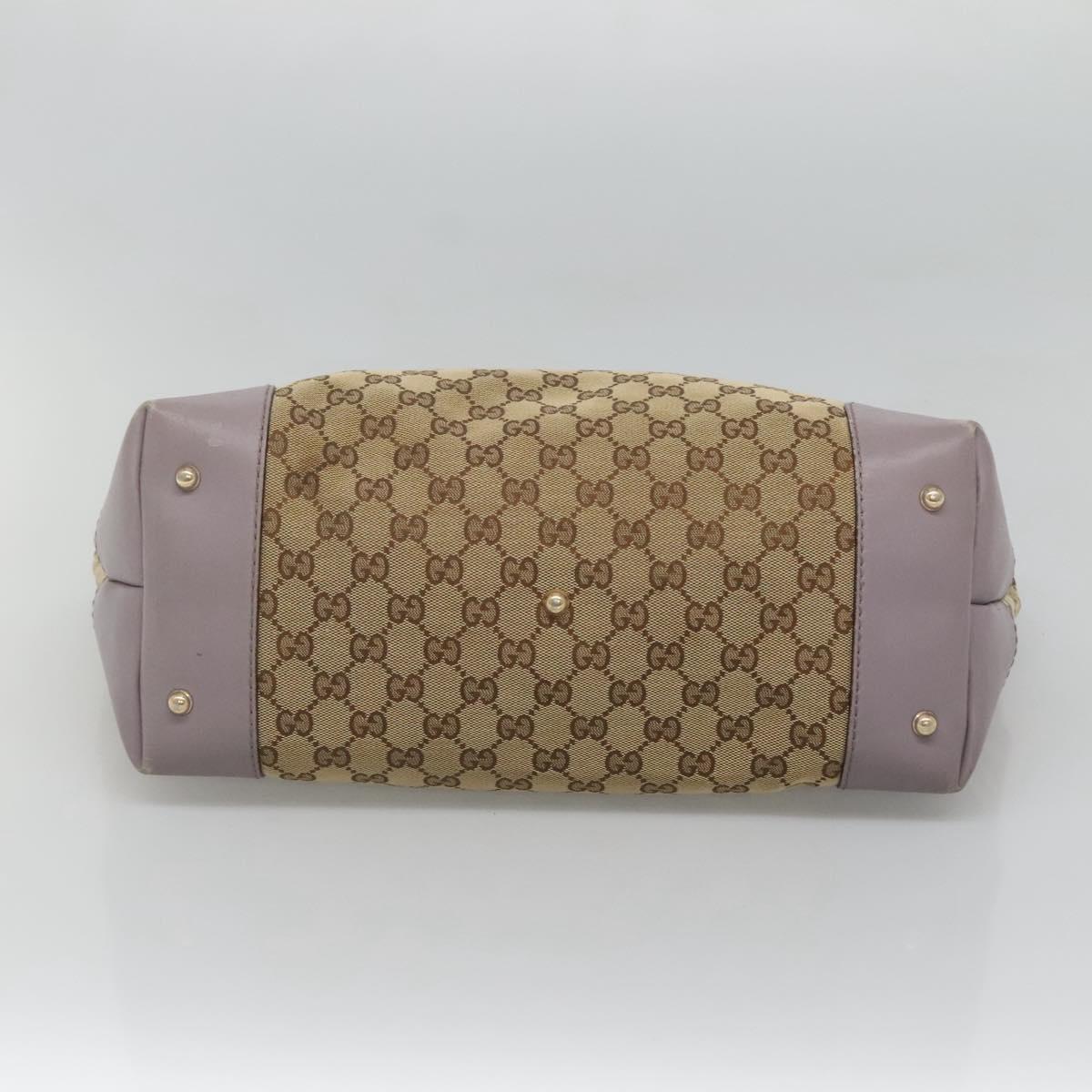 GUCCI GG Canvas Tote Bag Beige gold 269956 Auth 124245