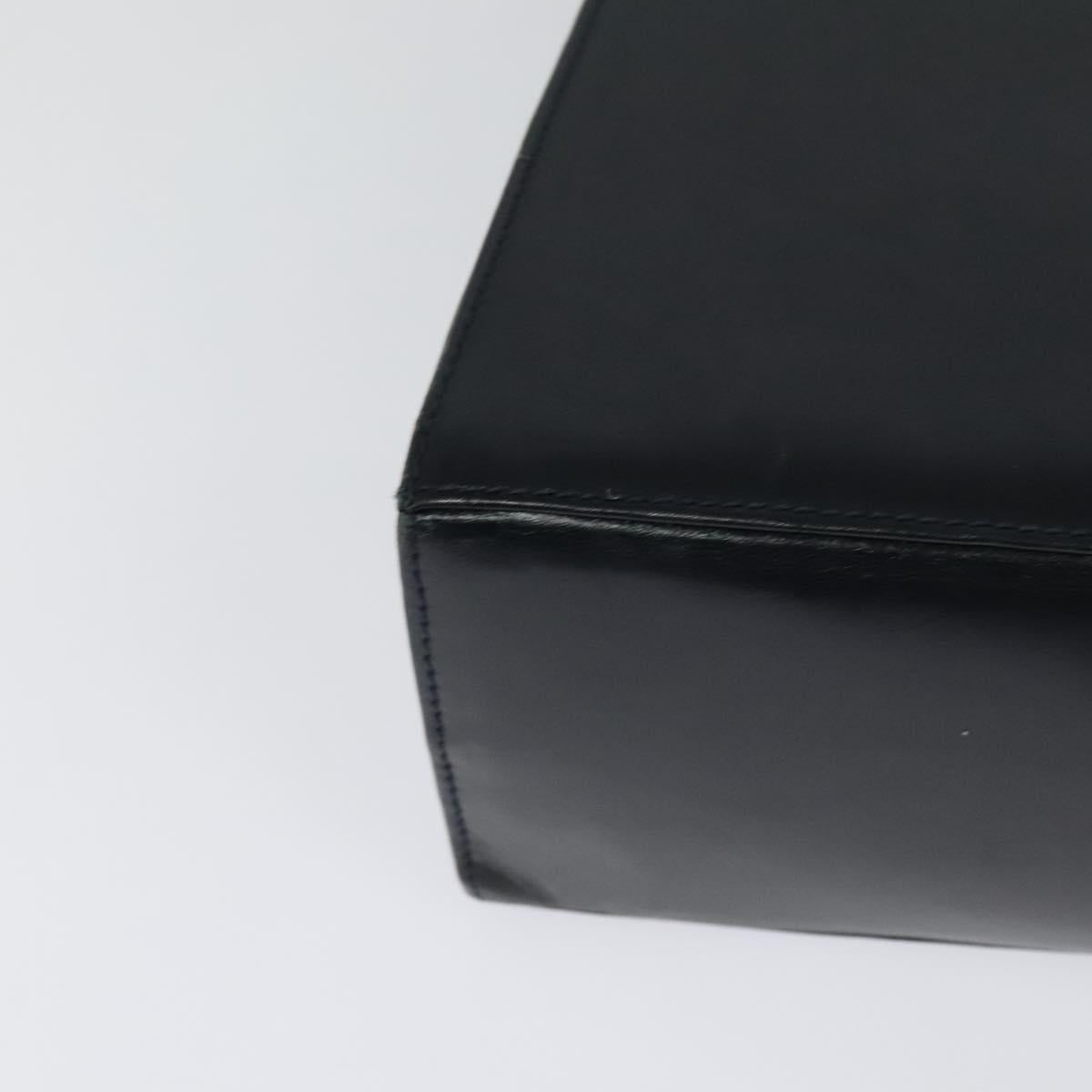 Salvatore Ferragamo Gancini Hand Bag Embossing 2way Navy Gold Auth 124251