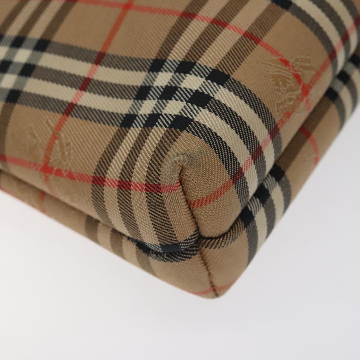 Burberrys Nova Check Pouch Canvas Beige Auth 124252